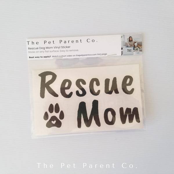 Custom 15cm Rescue Dog Mom Sticker - Pack of 2