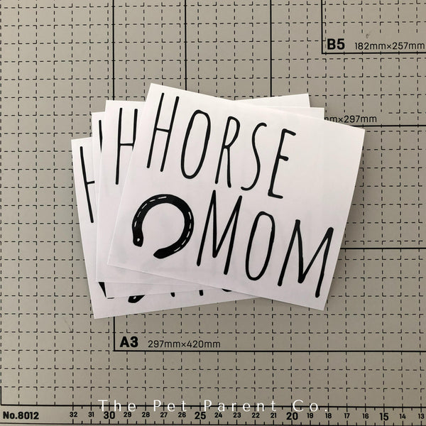Custom 10cm Horse Mom Sticker - Pack of 2