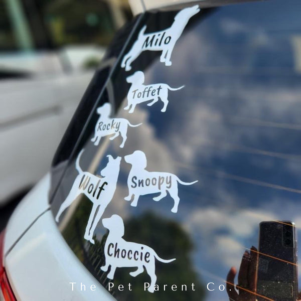 Custom 10cm Dog Silhouette Sticker - Pack of 2