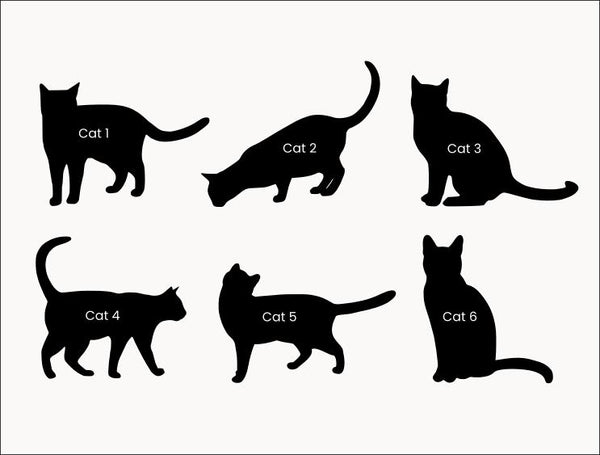 Custom 15cm Cat Silhouette Sticker - Pack of 2