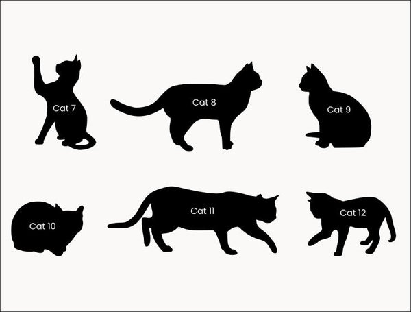 Custom 15cm Cat Silhouette Sticker - Pack of 2