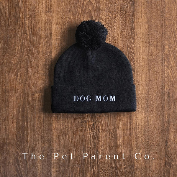 Dog Mom Pompom Beanie - Lore Black