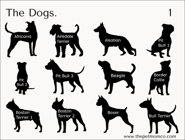 Custom 10cm Dog Silhouette Sticker - Pack of 4