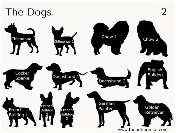 Custom 15cm Dog Silhouette Sticker - Pack of 4