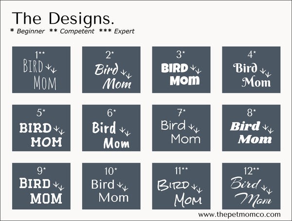 Custom 15cm Bird Mom Sticker - Pack of 4