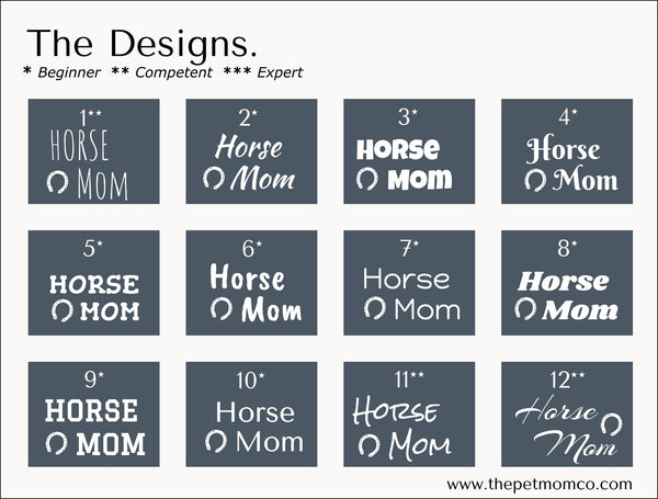 Custom 10cm Horse Mom Sticker - Pack of 4