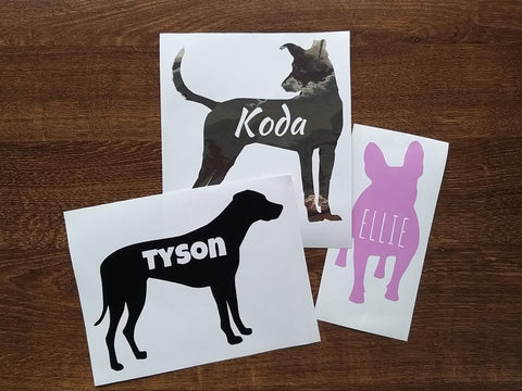 Custom 10cm Dog Silhouette Sticker - Pack of 4