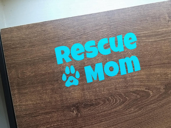 Custom 10cm Rescue Dog Mom Sticker - Pack of 4