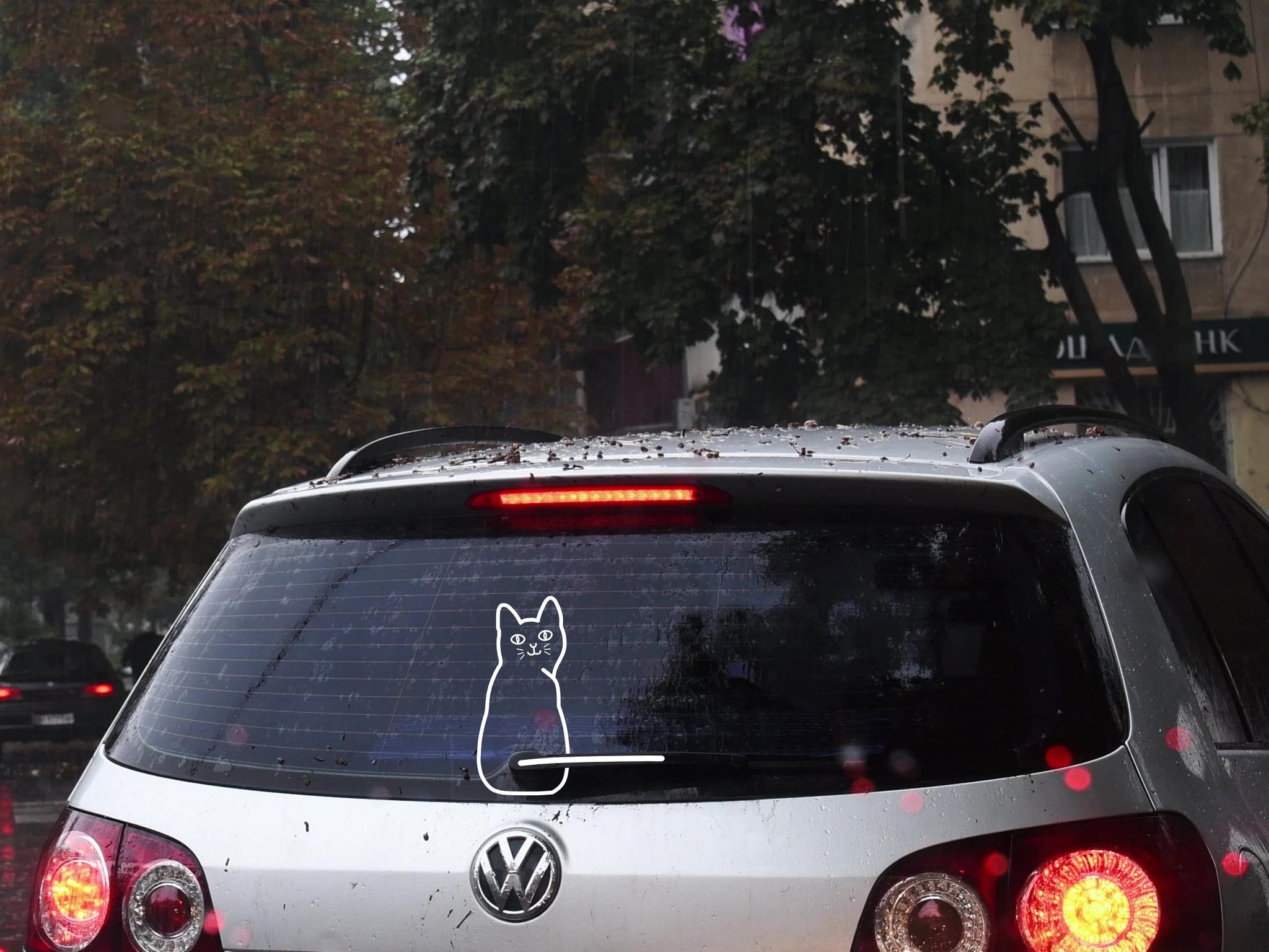 Cat Wiper Blade Sticker - Front - Pack of 2